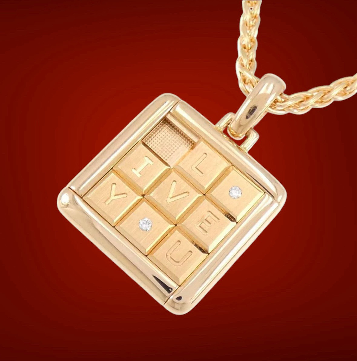 Limited Edition Cartier 18K Rose Gold Diamond I Love You Puzzle