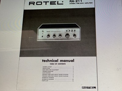Rotel Ra-211 Service   Manual Digital