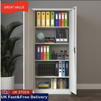 Filing Cabinet Storage Office 2 Doors Adjustable Shelf Metal Vinsetto