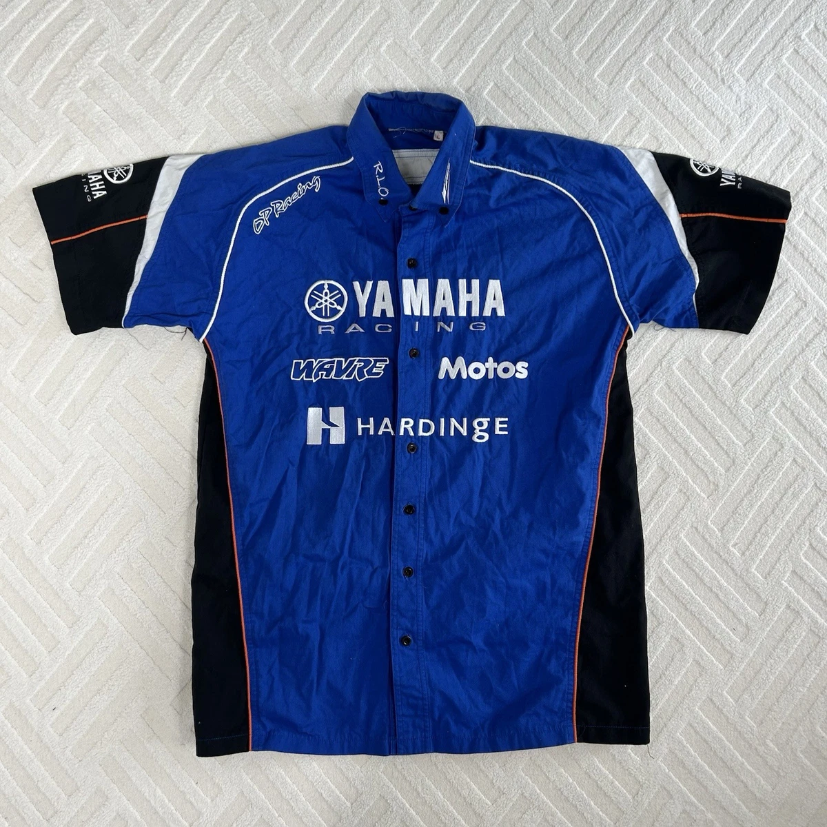 Chemise Yamaha Racing Team – Taille L, Occasion Très Bon état, Motif Tartan Bleu