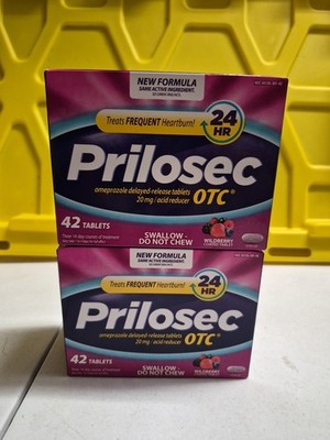 Lot of 2 Prilosec OTC Wildberry 42ct Acid Reducer Tablets 