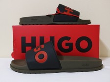 Hugo Men Slip-on Slide with Brand Upper Strap size 13 new with box