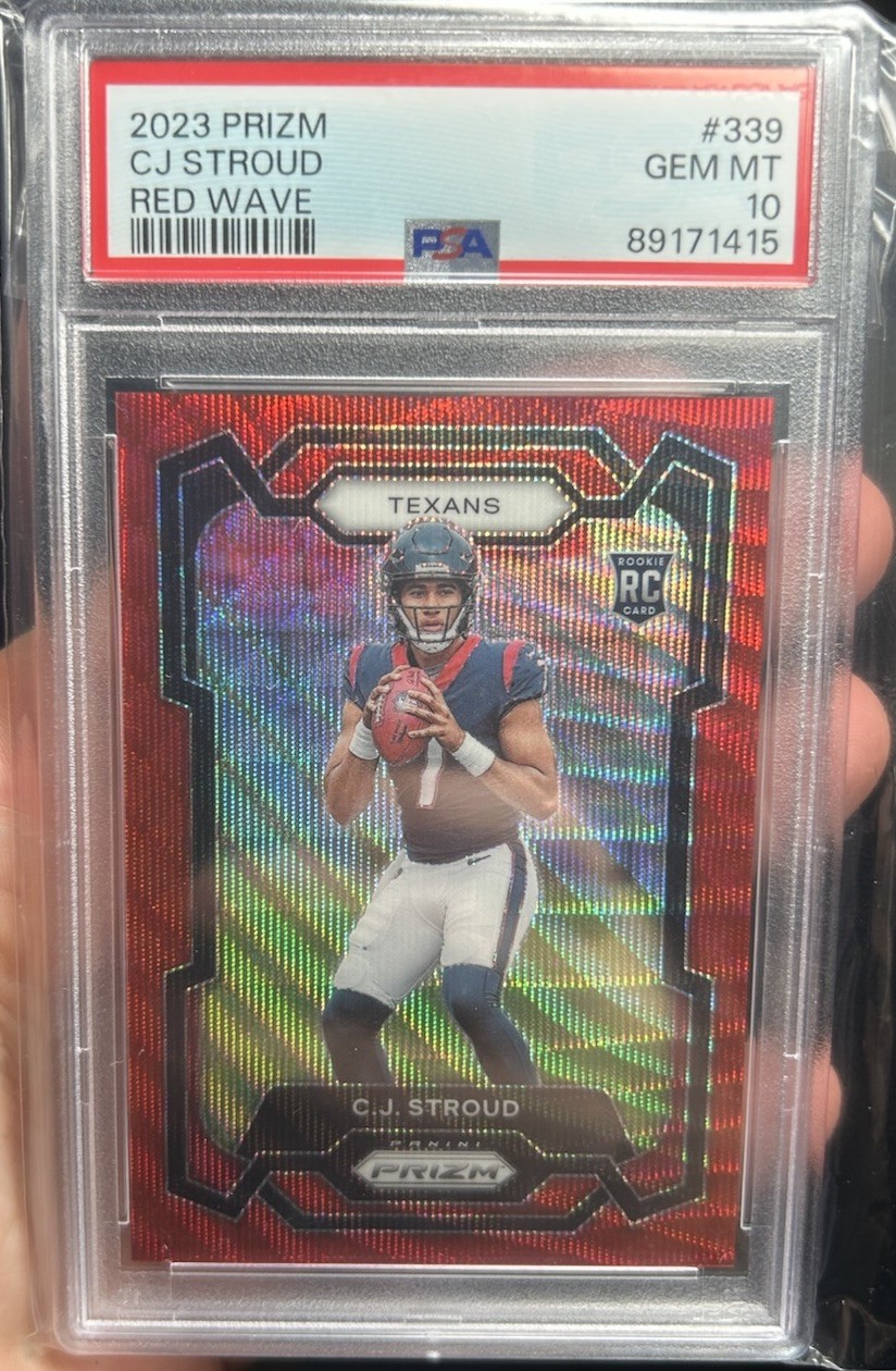 2023 Panini Red Wave Prizm #339 CJ Stroud Houston Texans RC Rookie /149 PSA 10