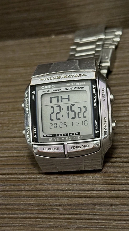 Casio DB-360 Banco de Datos de Acero Inoxidable Reloj Digital Retro Batería de 10 Años Foto 2 de 4