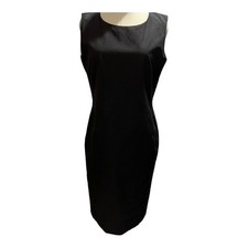 Jil Sander Women's Sleeveless Sheath Dress Black Pin Hole Design Sz Lg/US 8/40