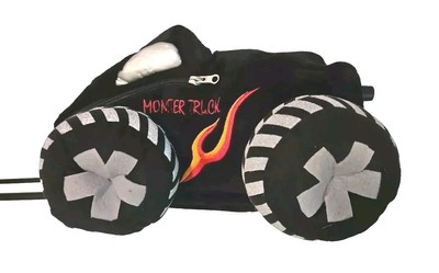 NEW Monster Truck Rolling Backpack Plush Embroidered Trolley Nordstrom 16X15 
