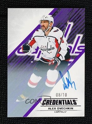 2025-26 Credentials 2024-25 Base Update Purple 8/10 Alex Ovechkin #8 Auto l5j