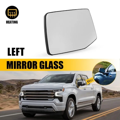 Mirror Glass Heated Driver Side LH for 19-23 Chevrolet Silverado GMC Sierra 1500