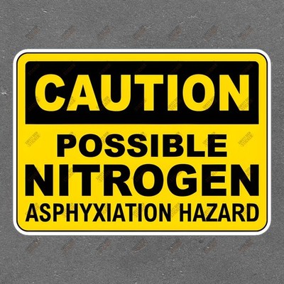 Caution Possible Nitrogen Asphyxiation Hazard Safety Sign Sticker #505553