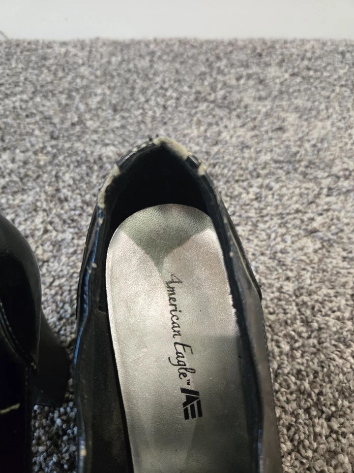 American Eagle Women’s Vintage Black Tie Pumps Size 9.5 Heels Dress Shoes  - Image 3 of 4