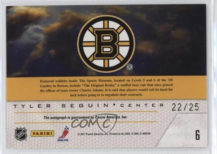 2011-12 Pinnacle Game Night Signatures /25 Tyler Seguin #6 Auto - Image 2 of 2