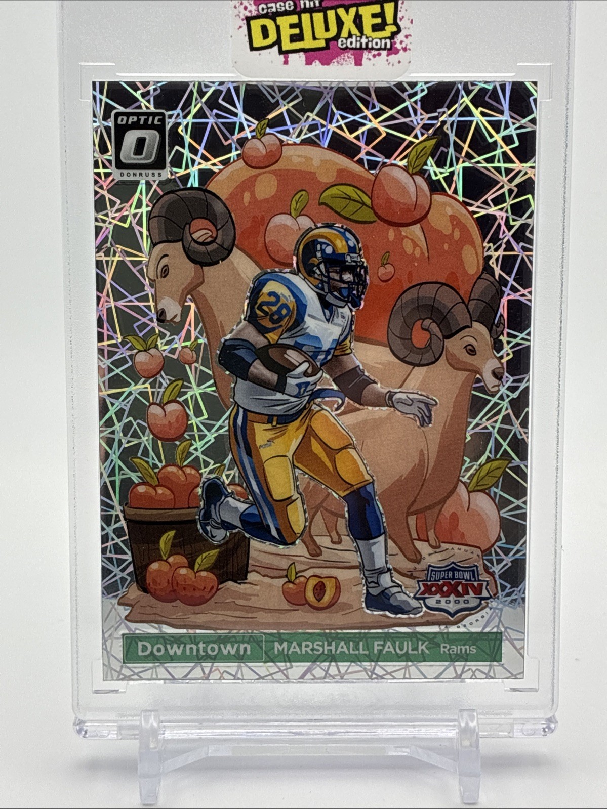 2023 Donruss Optic Marshall Faulk Super Bowl Downtown Prizm SP #SBD-MF Rams