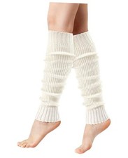 Leg Warmers - Leg Warmers for Women/Girls, Fashion Knit Neon Leg Warmer White