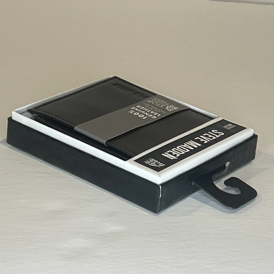 Steve Madden Genuine Leather Men’s Passcase Wallet - Brown RFID Technology - Image 4 of 4