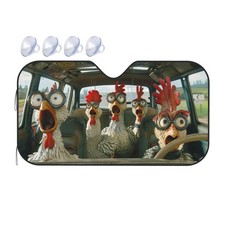 Funny Rooster Car Windshield Sun Shade 55L x ...