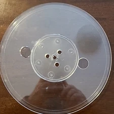 Two 10" Empty Take Up Reels With Trident Center Hole. Clear Plastic With Box. 