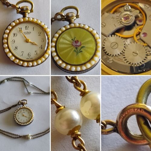 VTG Atlanta Geneve Swiss 17J Wind watch 1/20 12K Gold Necklace