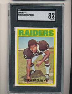 1972 topps #186 Eugene Upshaw Raiders sgc 8 nm rookie bxm