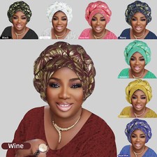 Nigerian Women Head Wrap Turban Cap African Braids Auto Gele Headtie Bonnet Hat