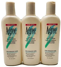 3 agree dual solution leave-in conditioner for straight hair 8oz ea scuffed
