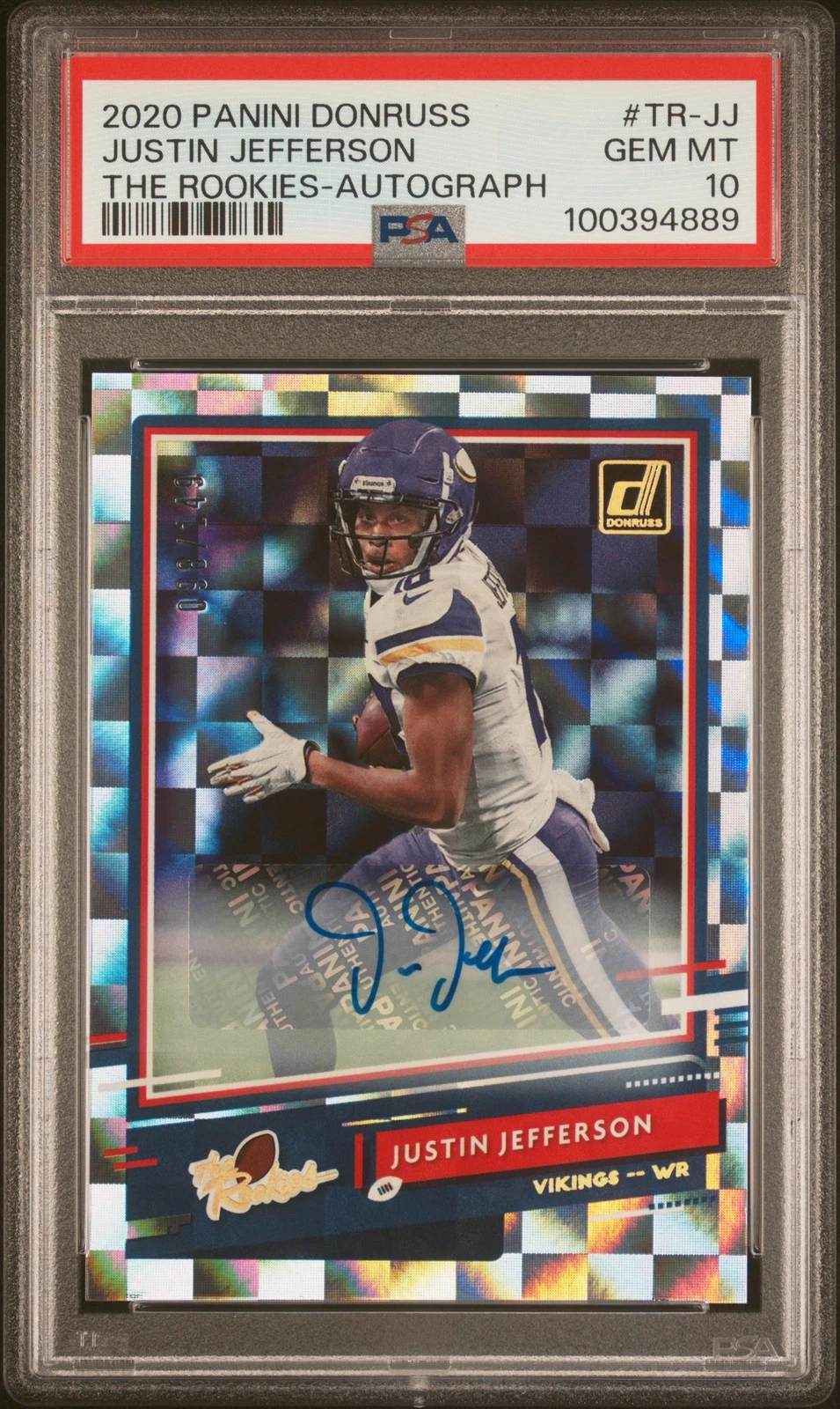 Justin Jefferson Panini Donruss the Rookies #TRJJ Autograph