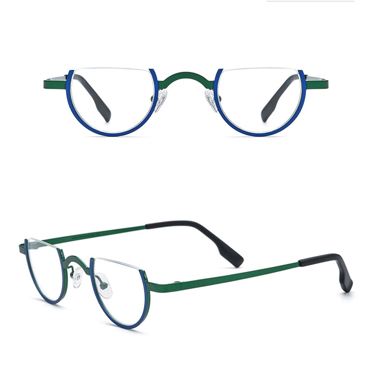 Exclusive Unique Design Half Circle Glasses Mixed-color Half-rimless ...