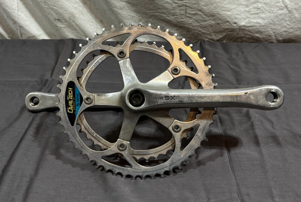 Vintage SR Sakae SX Silver Aluminum 170mm 52/42 Ovaltech Double