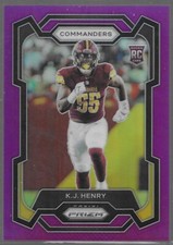 2023 Panini Prizm K.J. Henry #400 Purple Prizm /125 RC Washington Commanders