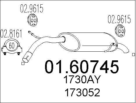 Silencieux arrière Peugeot 407 échappement 2.0 HDi 135 pot de rechange 1.6 HDi 110