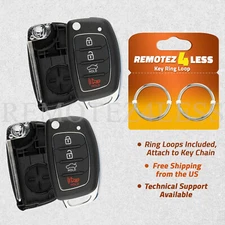 2 For 2014 2015 2016 2017 Replacement Hyundai Sonata Shell Case Flip Key Pad Car