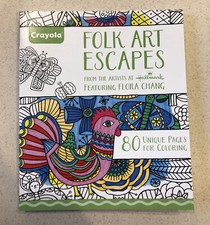 Crayola Folk Art Escapes Adult Coloring Book 80 Unique Pages for Coloring