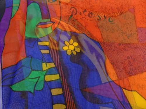 Pablo Picasso Painting of a Man 20" X 50" Rectangular Sheer Scarf Wrap E22 - Picture 5 of 8