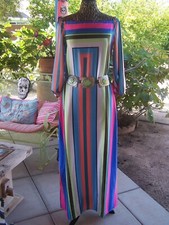 NWT~Western Festival Boho Serape Off Shoulder Maxi Dress~M~Neon Colors~Boutique