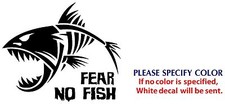 FEAR NO FISH Graphic Die Cut decal sticker Car Truck Boat Window 10"