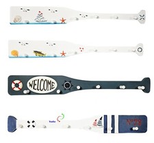 Holz Garderobenleisten Paddel mit 6 Haken Maritim Nautik