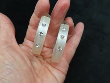Vintage Oversize Large Hoops w/Rhinestone Touches Pierced
