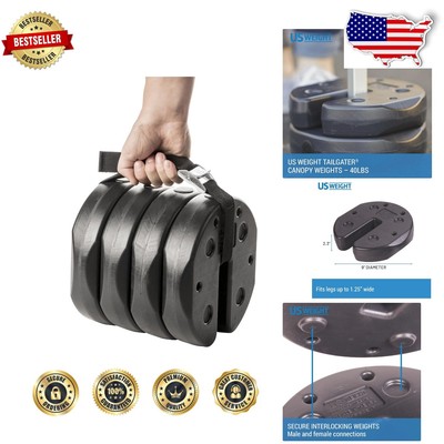 Protect Your Outdoor Events with 40 lb Canopy Weights - Easy Install and Carry