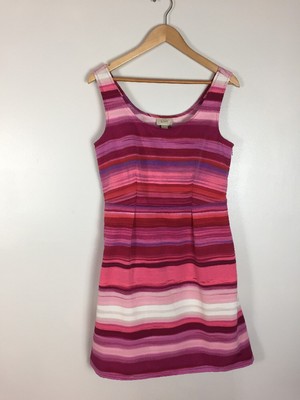 Ann Taylor Loft Striped Pink And Red Dress, Size 8 | eBay