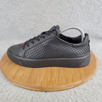 ECCO STREET TRAY PERFORATED TIE LEATHER SNEAKERS SHOES US WOMENS SZ 8 8.5 EU 39