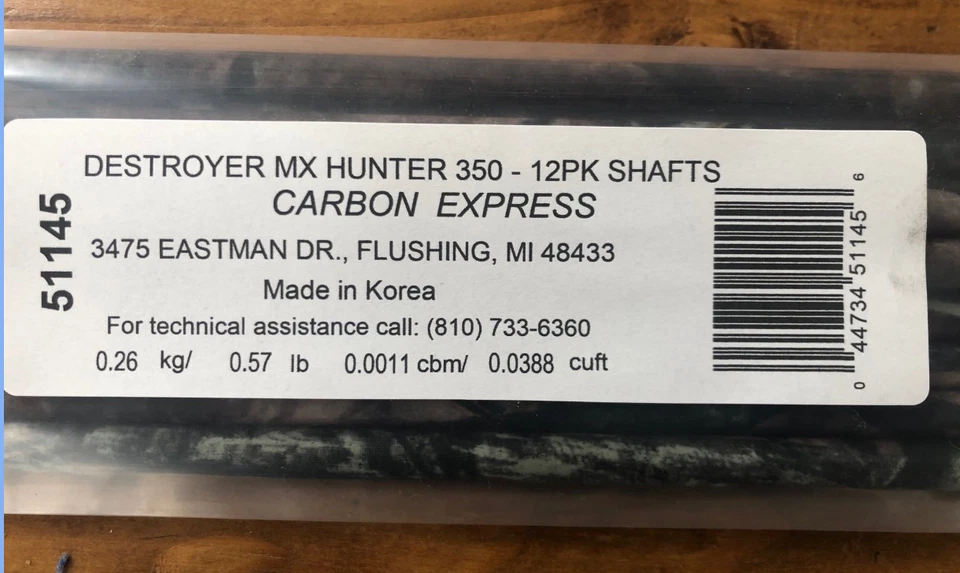 Carbon Express ARROWS D-Stroyer Mx Hunter Shafts W/inserts 350 1 doz MPN 51145 - Image 3 of 4