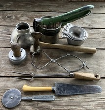 12 Piece Set Of Antique And Vintage Kitchen Utensils Aluminum Stainless