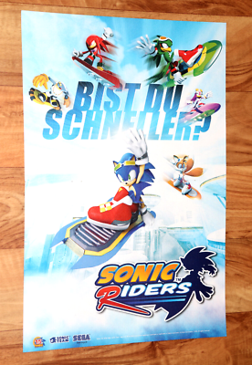 Sonic Riders / Pokemon Nintendo SEGA Vintage Small Poster 42x28cm