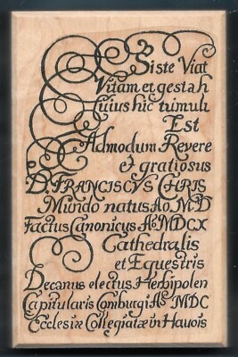 LATIN LANGUAGE PRINT ANCIENT WORDS ECLECTIC OMNIBUS NEW N-93 XL RUBBER STAMP