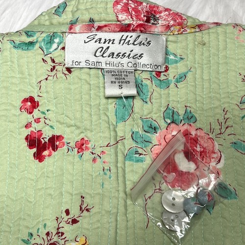 CHAQUETA ACOLCHADA REVERSIBLE SAM HILU'S CLASSICS FLORAL AZUL/VERDE - Imagen 8 de 10