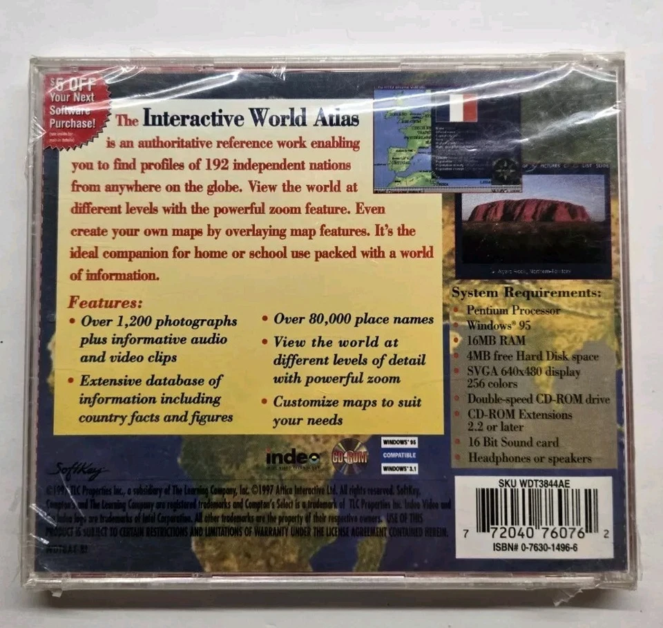 The Learning Company Compton's Interactive World Atlas (PC CD-ROM, 1996) - Image 2 of 2
