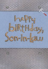 Four Screws in Gray Textured Borders Birthday Card for Son-in-Law
