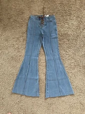 NWT Women’s SO good For Life Mid Rise Lace Up Flare Jeans - SZ 5