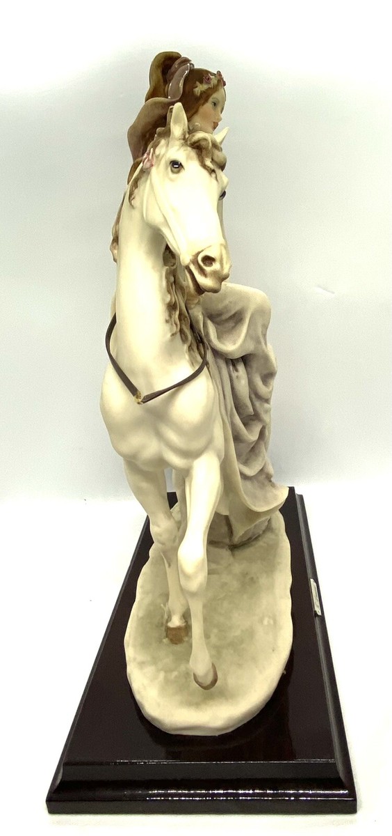 Giuseppe Armani Florence Italy 1985 Lady On Horse Porcelain Large