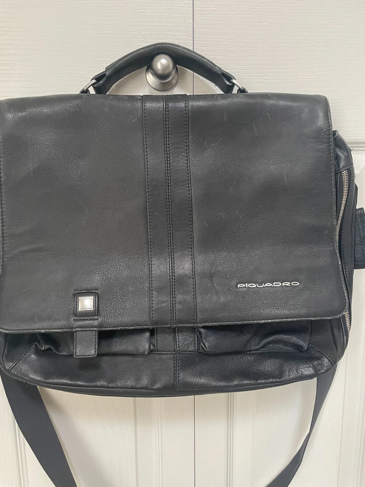 Men's Leather Briefcase – Sleek Grey, Italian Craftsmanship (Piquadro Brand) - Image 2 of 4