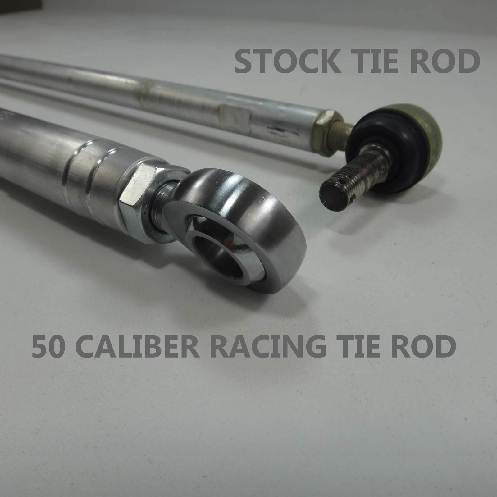 50 Caliber Racing CNC Billet Tie Rods Chromoly Heims Polaris RZR TURBO ...